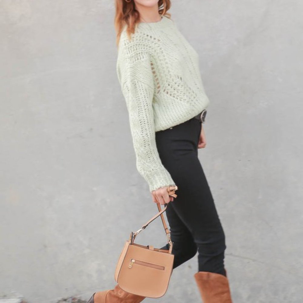 NWT Long Sleeve Cable Knit Lurex Detail Sweater - Picture 6 of 9